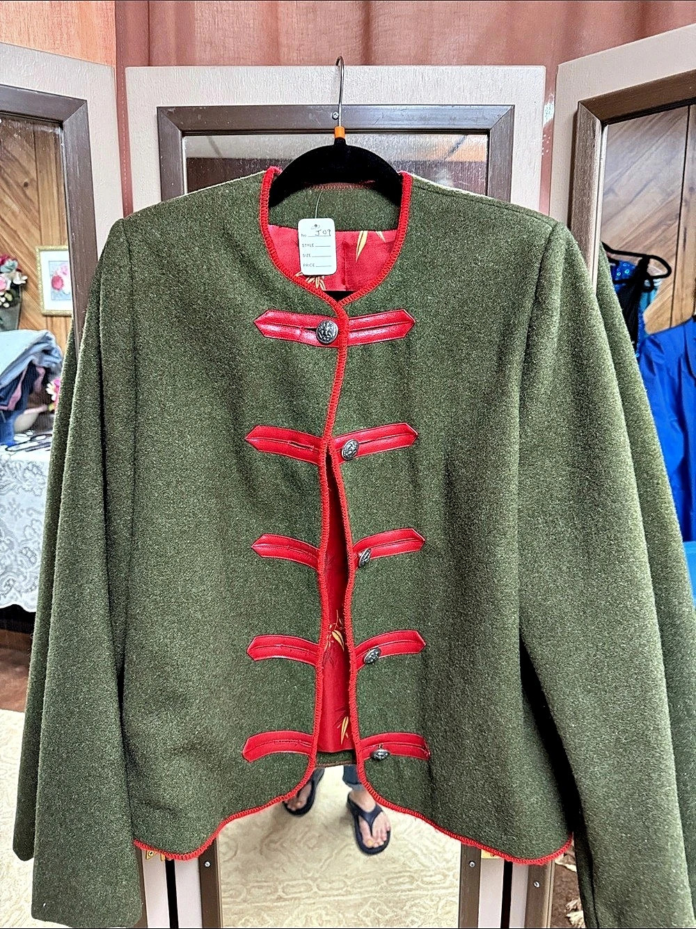 Vintage GU-TRA Austrian Walkjanker Wool Jacket Women 38 Trachten Green